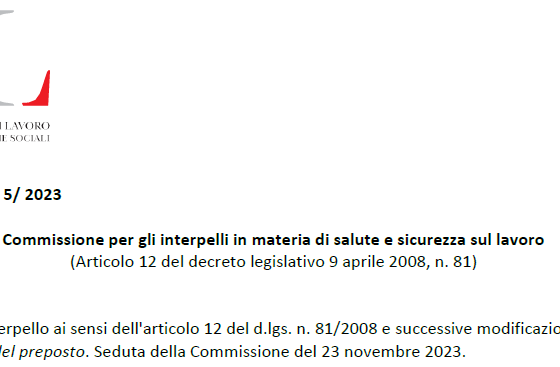 Quesito sulla figura del preposto, Interpello n.5/2023