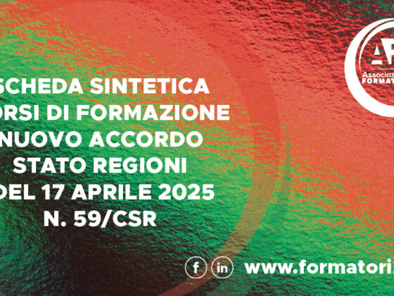SCHEDA CORSI DI FORMAZIONE NUOVO ACCORDO STATO REGIONI